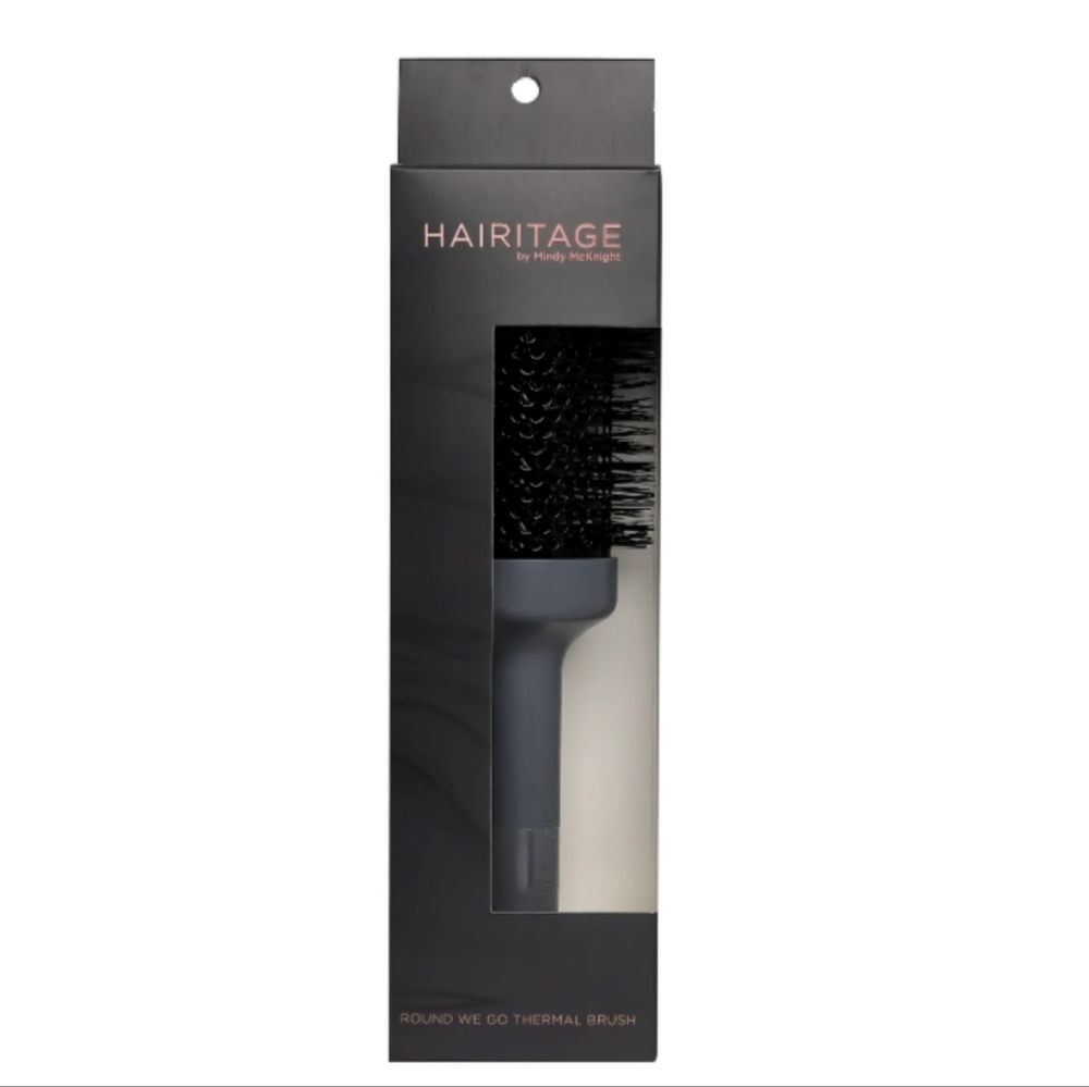 Hairitage Round We Go Ceramic + Ion Thermal 54mm Round Hair Brush, Dark Gray Col